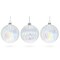 Set of 3 Iridescent Clear Glass Ball Christmas Ornaments 3.6 Inches